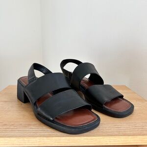 Minimalist Naturalizer Black Leather Strap Sandals Size 7N